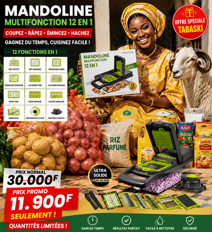 Mandoline 12 en 1  Promo Spécial TABASKI (version ultra solide)